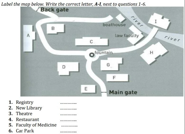 Ví dụ về dạng Labeling A Plan/ Map