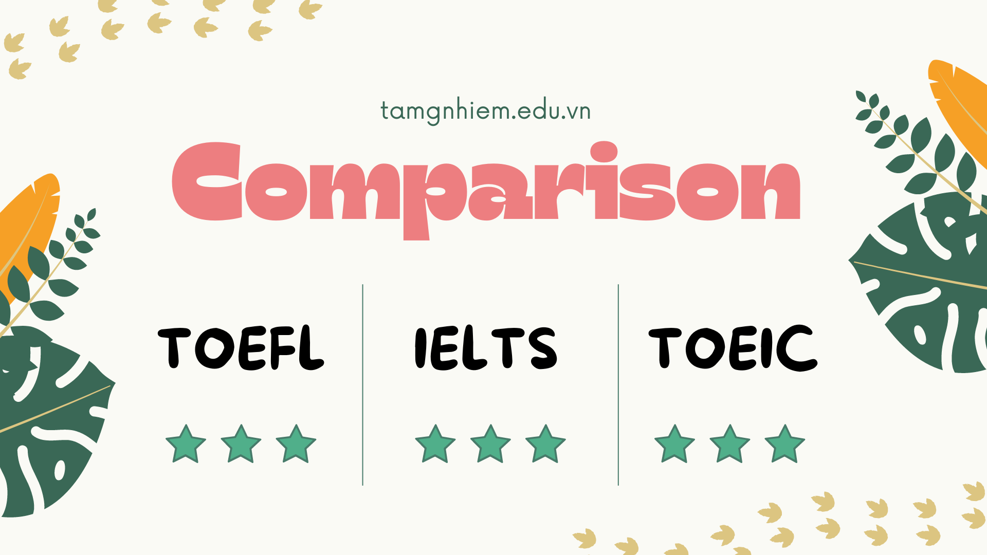 So sánh 3 chứng chỉ Ielts / Toeic / Toefl