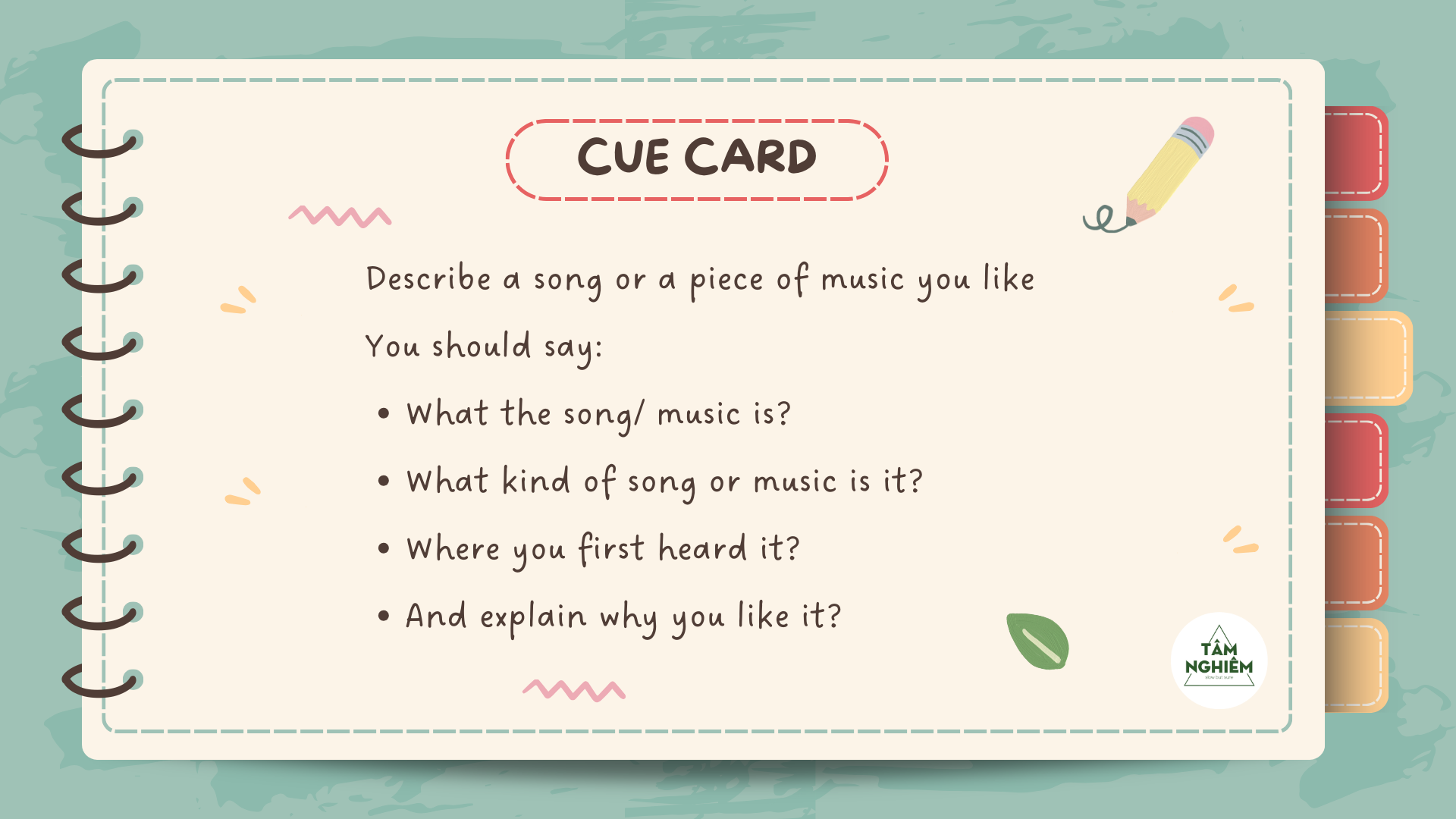 Cue Card Sample Answer Topic 8 - Describe a song or a piece of music you like