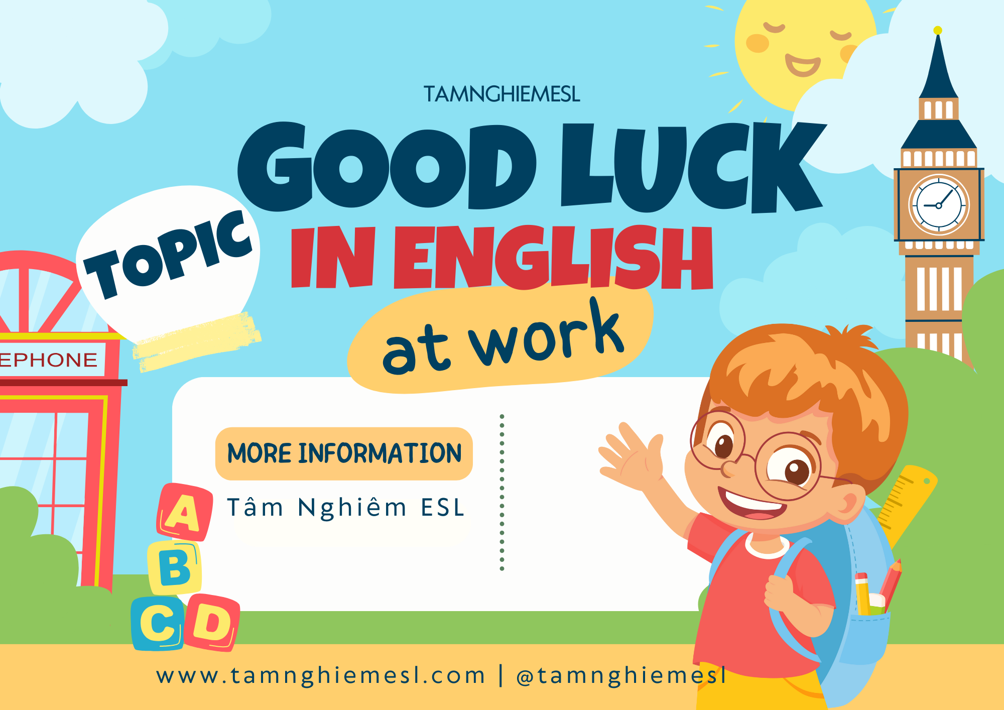 Lời chúc may mắn trong công việc bằng tiếng Anh