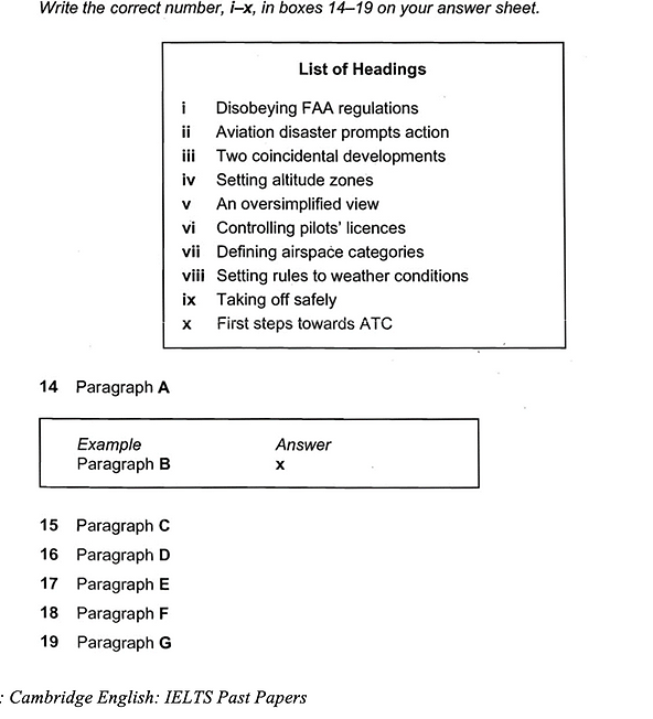 Dạng bài Matching IELTS Reading