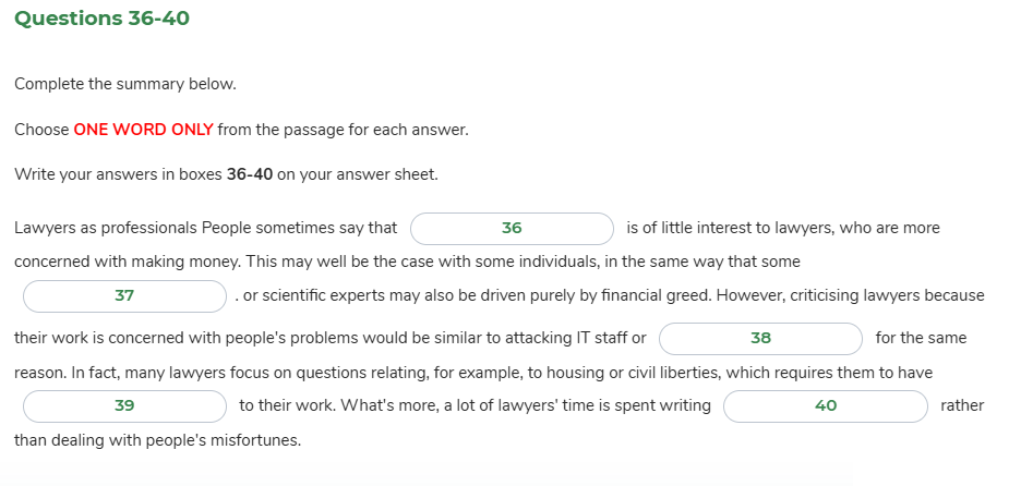 Summary Completion 