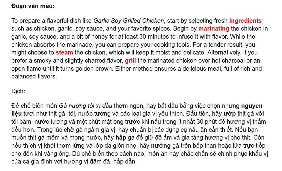 Cuisine paragraph 2