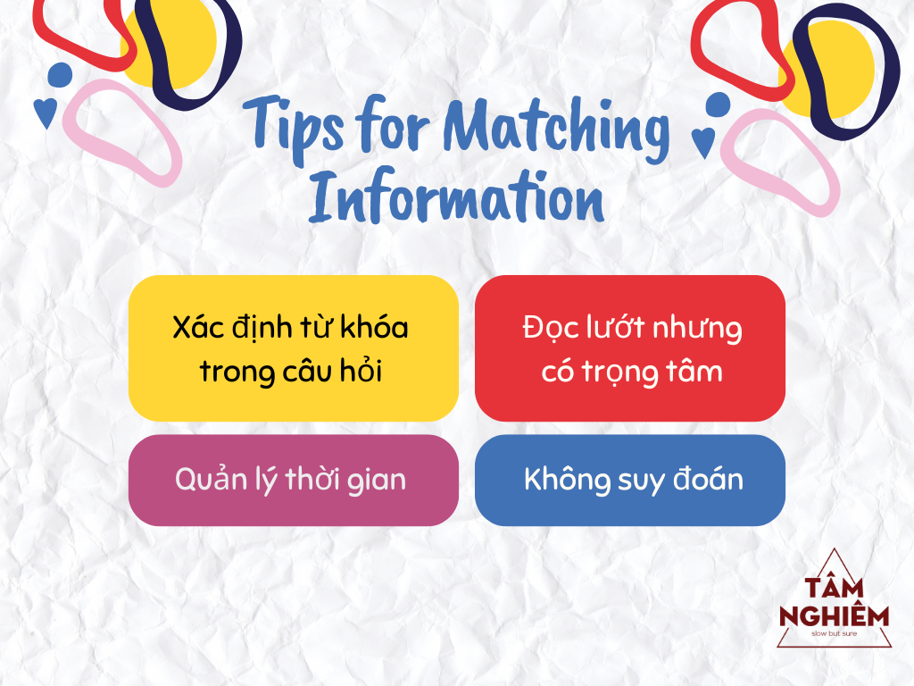 Mẹo thực hiện dạng bài Matching trong ielts reading