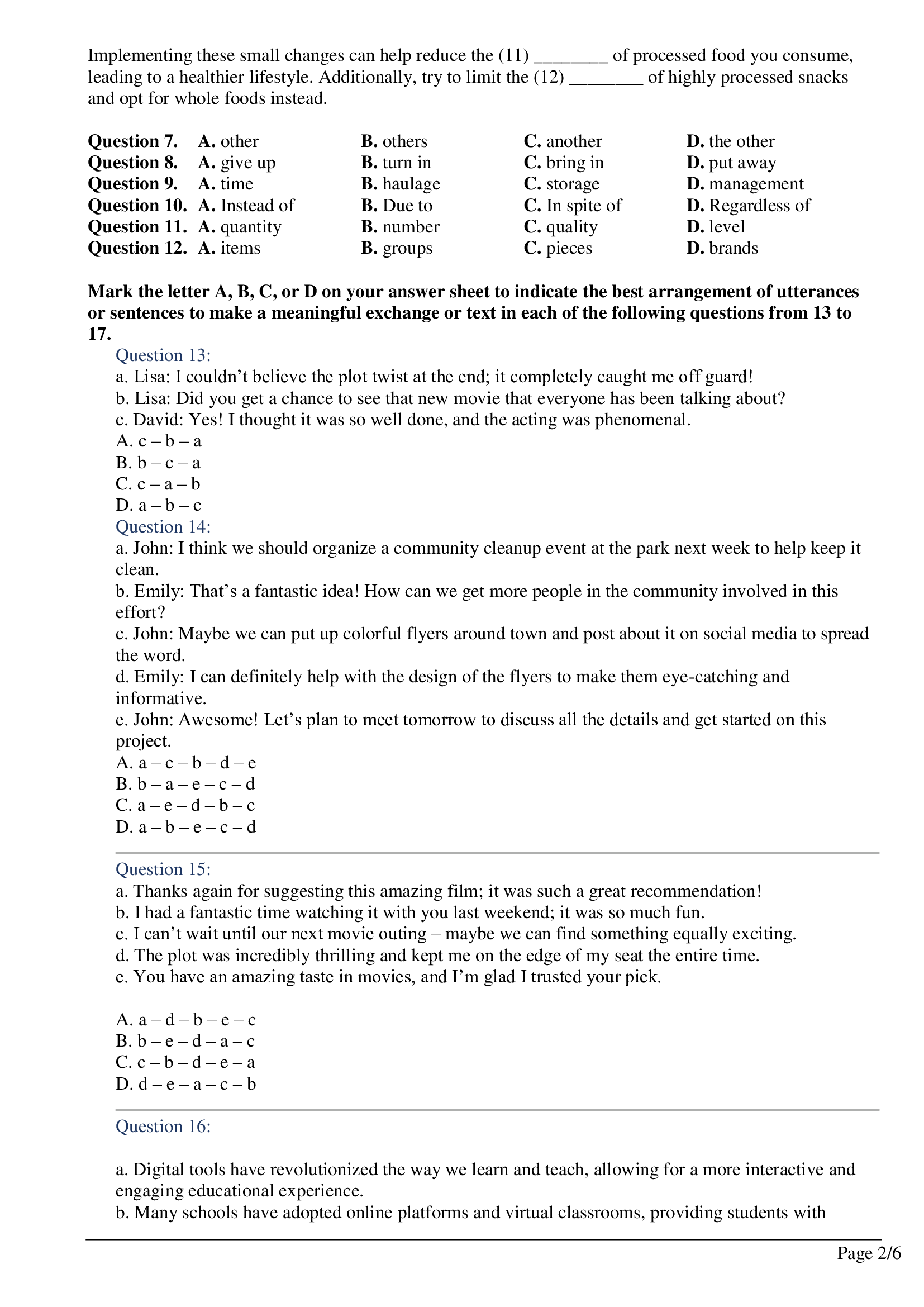 Hướng dẫn làm đề thi tốt nghiệp THPT Tiếng Anh số 20 2