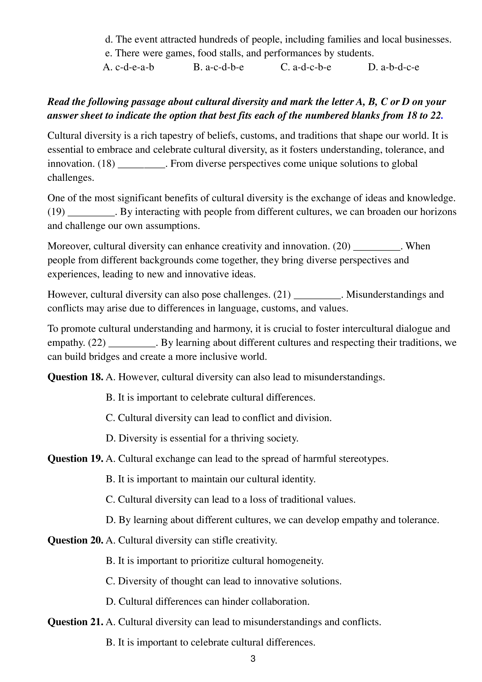 trang 3 đề thi tốt nghiệp THPT Tiếng Anh số 07