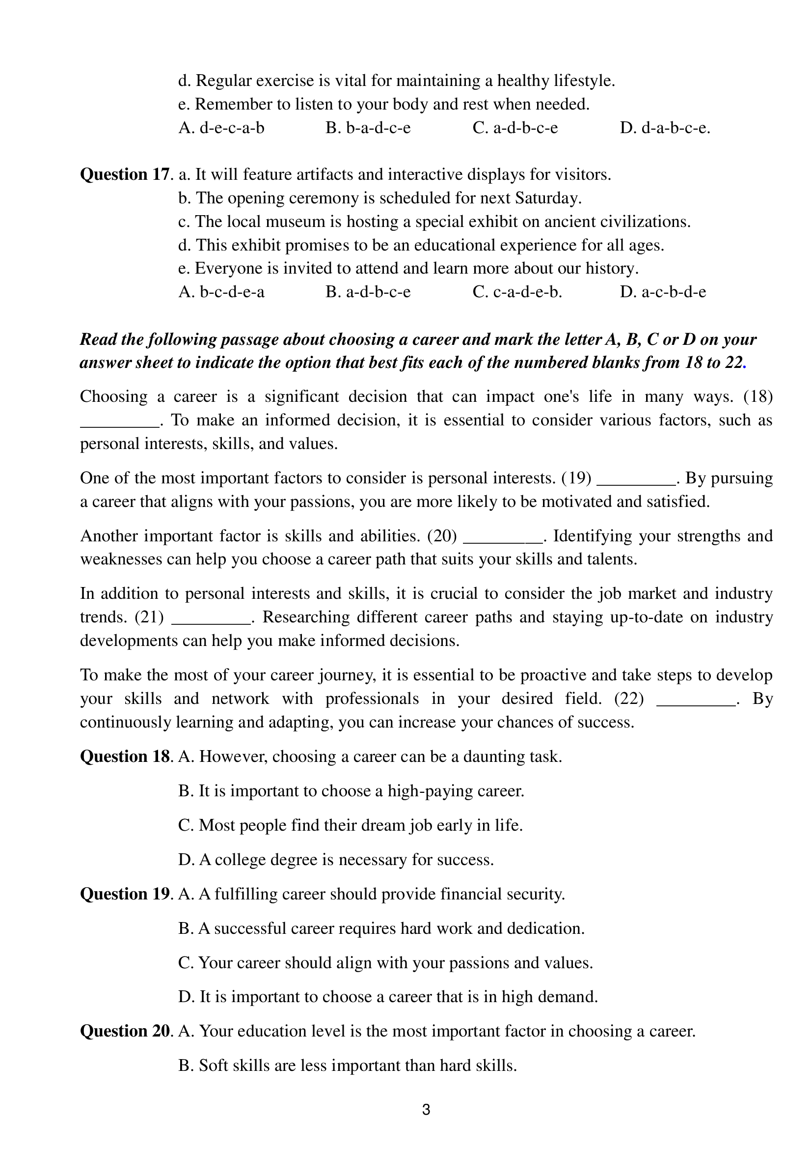 TRANG 3 đề thi tốt nghiệp THPT Tiếng Anh số 10