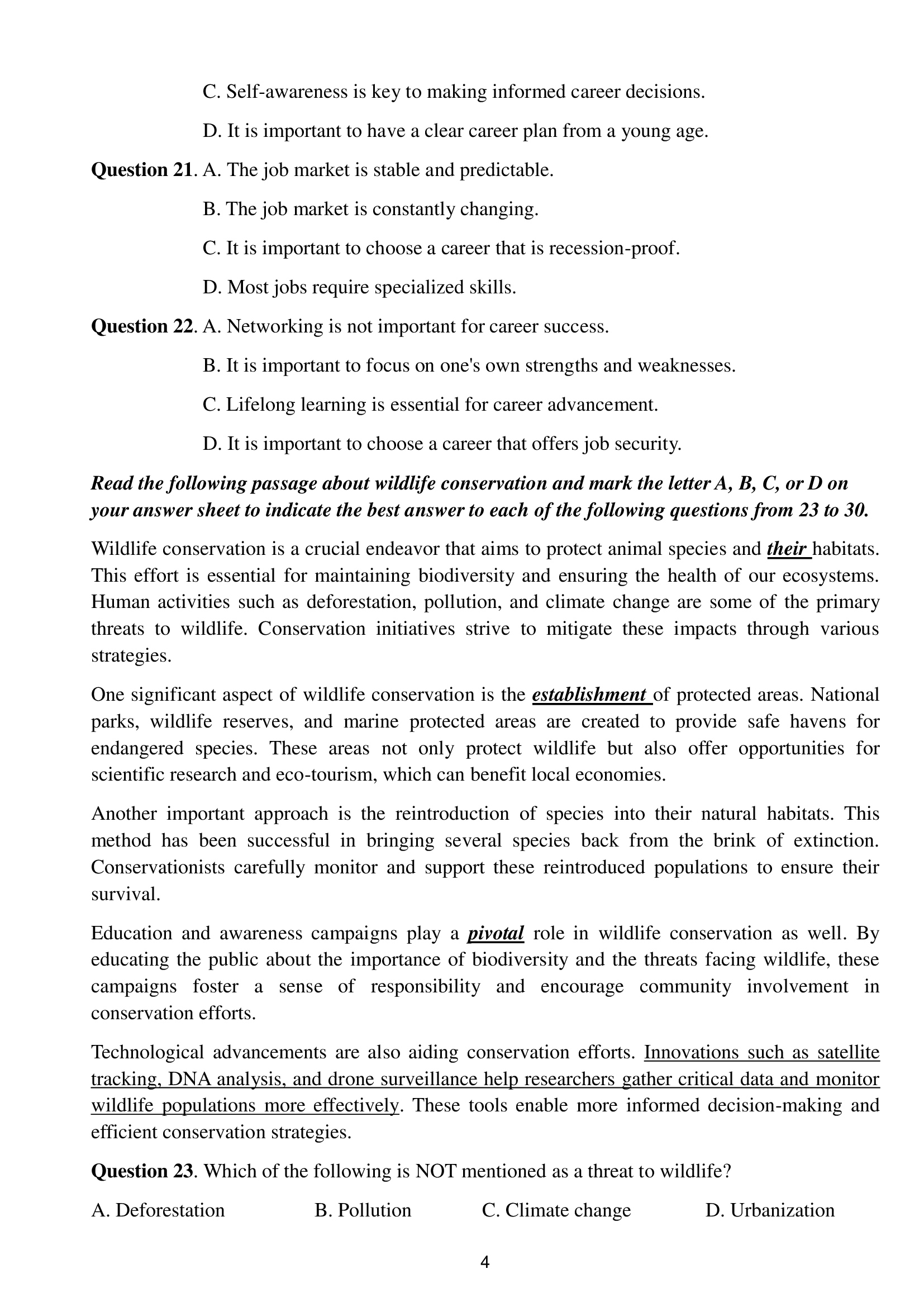 TRANG 4 đề thi tốt nghiệp THPT Tiếng Anh số 10