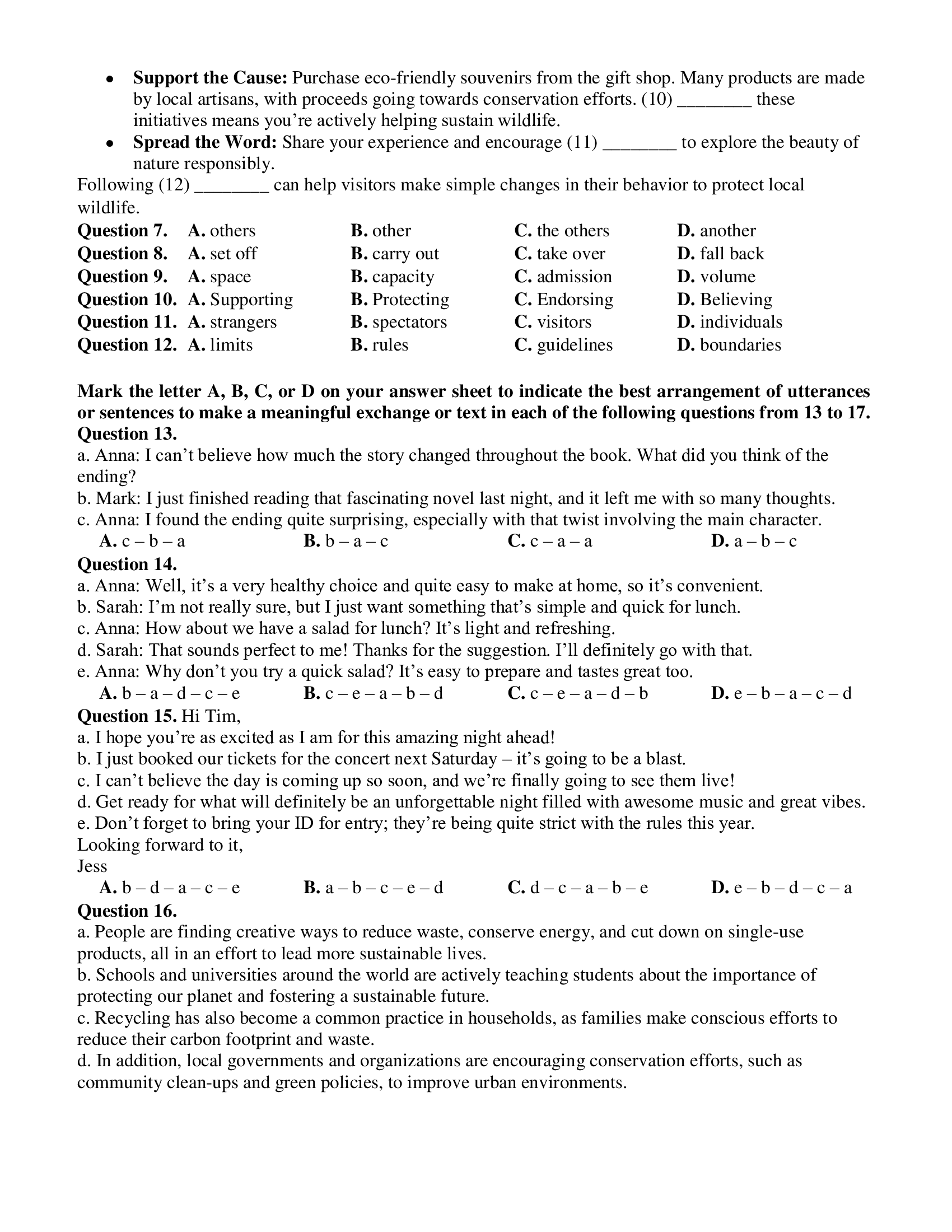 Hướng dẫn làm đề thi tốt nghiệp THPT Tiếng Anh số 17 2