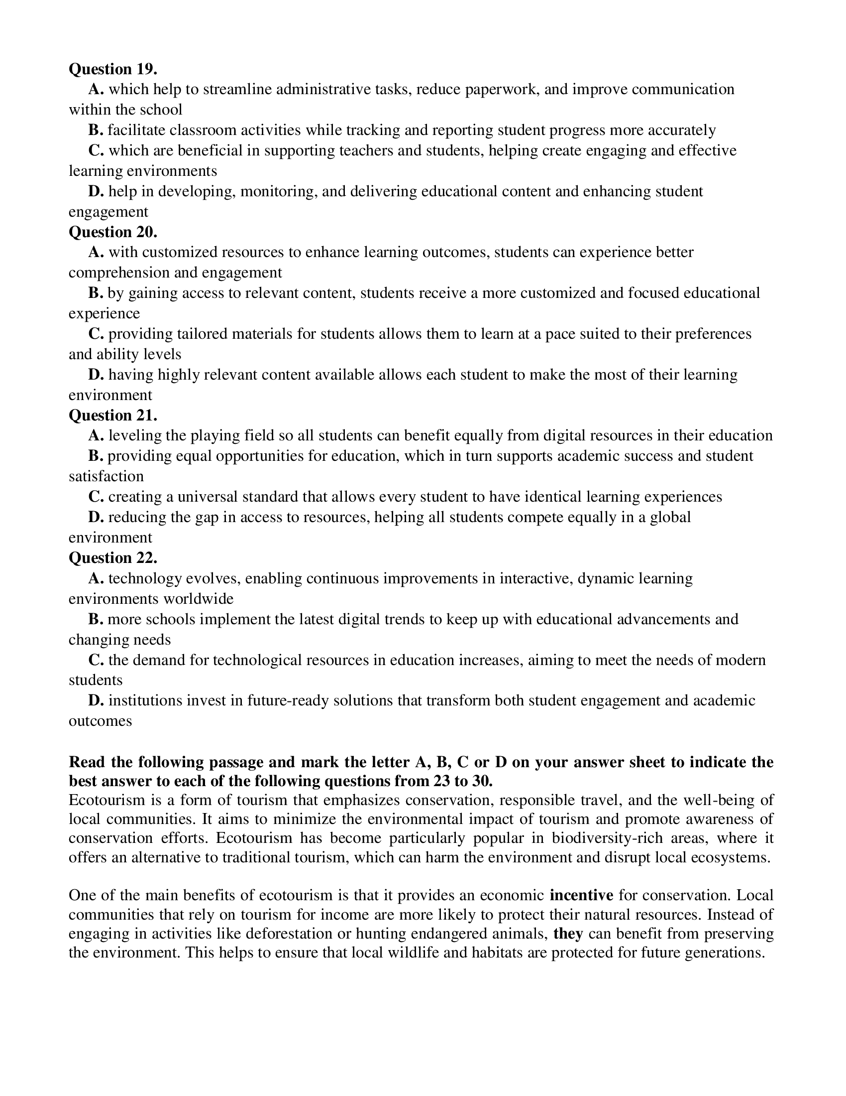 Hướng dẫn làm đề thi tốt nghiệp THPT Tiếng Anh số 17 4