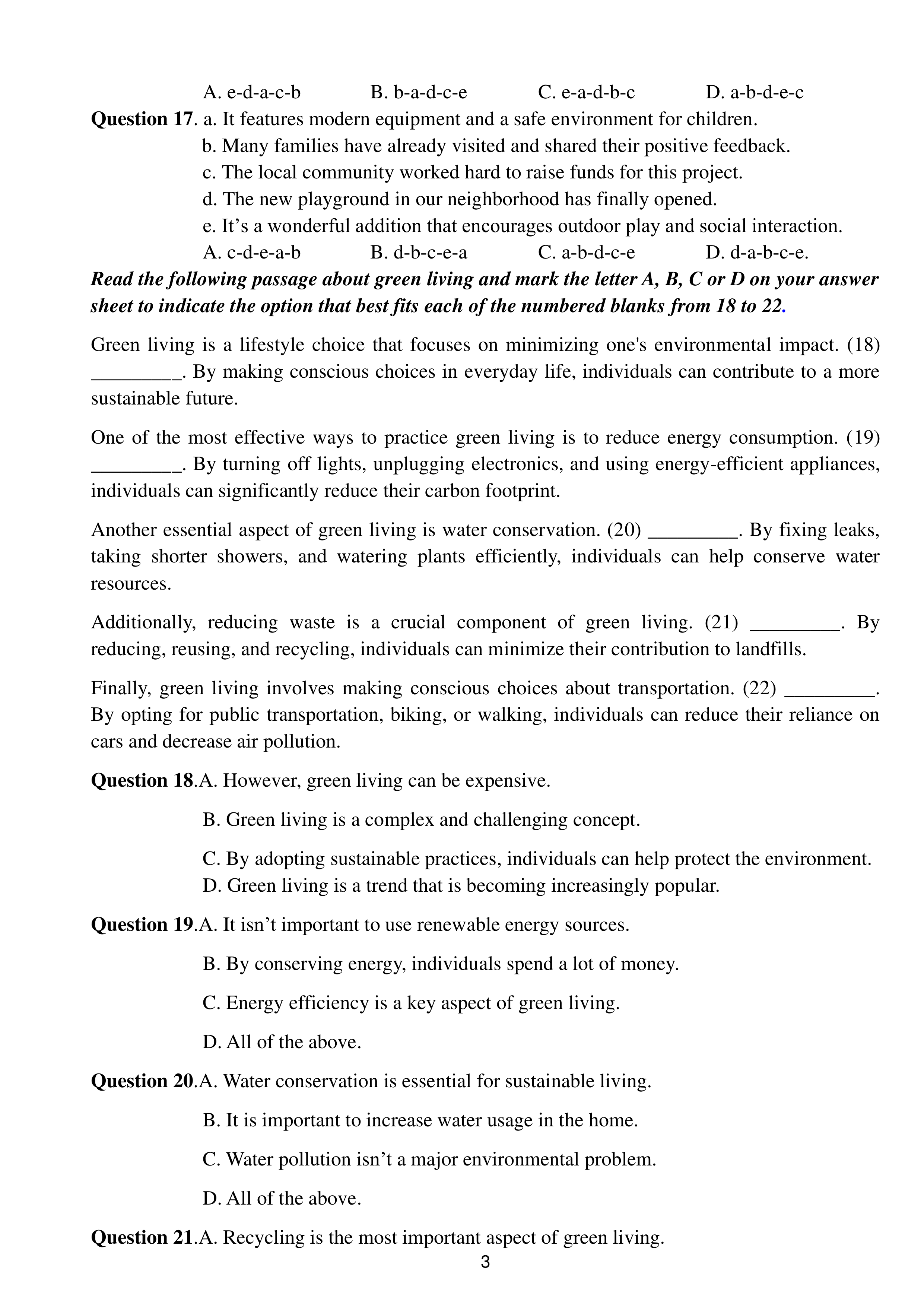 trang 3 đề thi tốt nghiệp THPT Tiếng Anh số 04