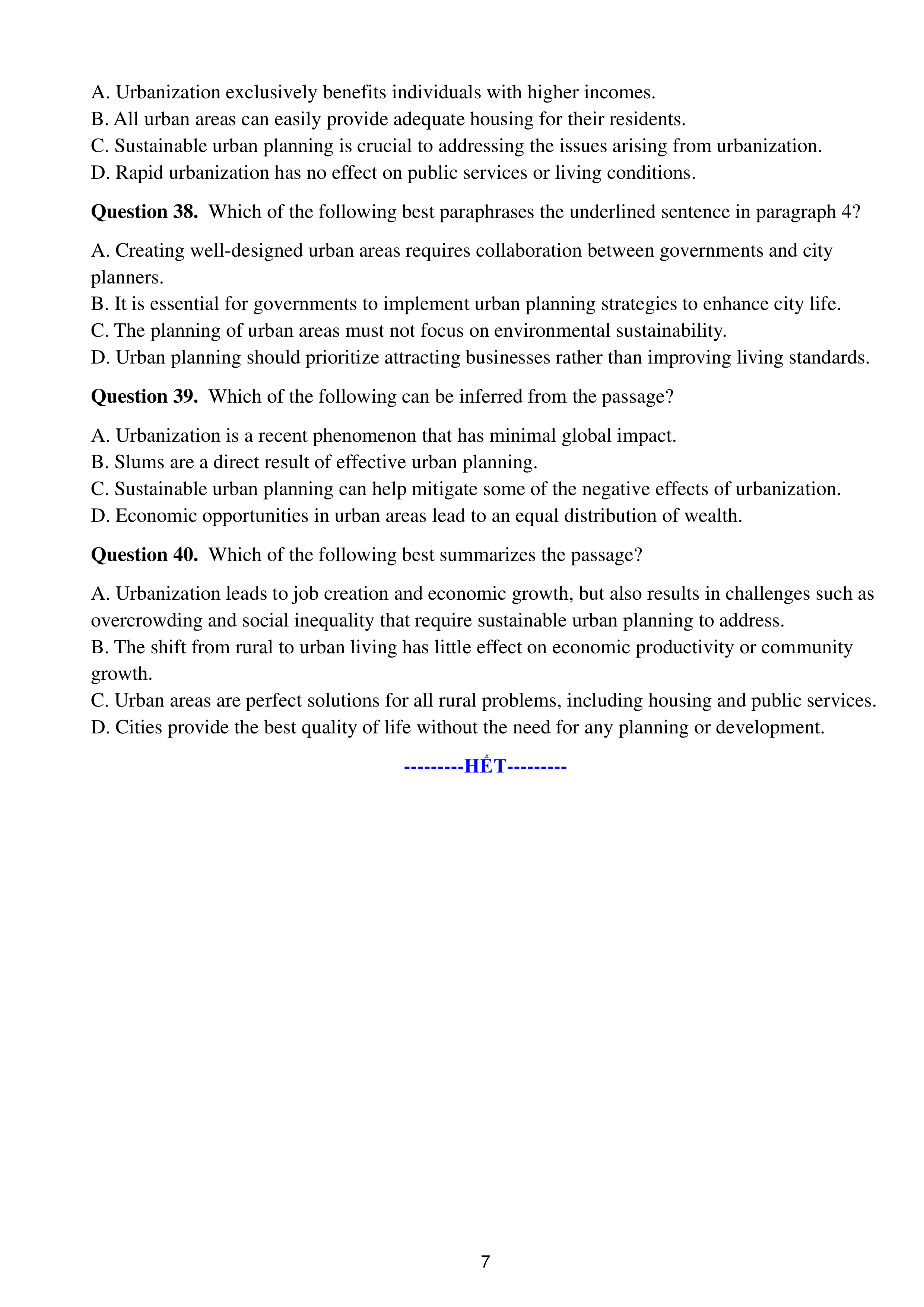 trang 7 đề thi tốt nghiệp THPT Tiếng Anh số 04